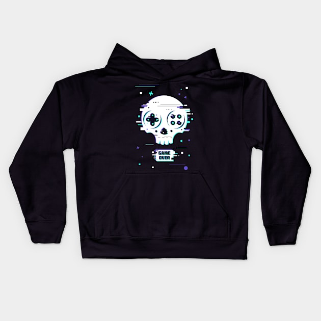 SKULL GAME OVER Kids Hoodie by Made In Kush